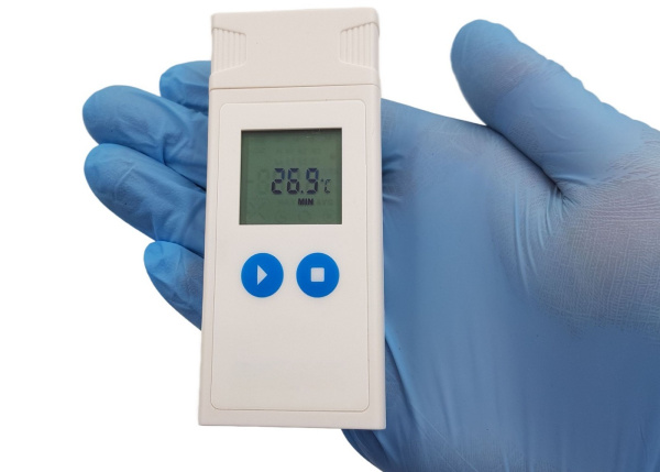 Регистратор температуры (дата-логгер) со встроенным датчиком многоразовый портативный модель AtlasLog-IUT-В7 для низких t° и сухого льда, с поверкой