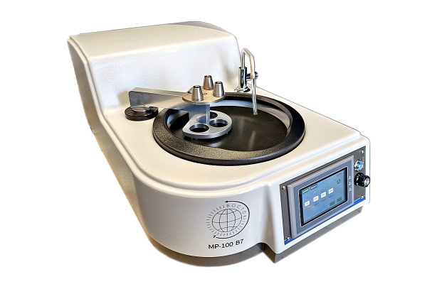 MP-100 В-7 шлифовально-полировальный станок (250 мм) с держателем, лабораторный металлографический