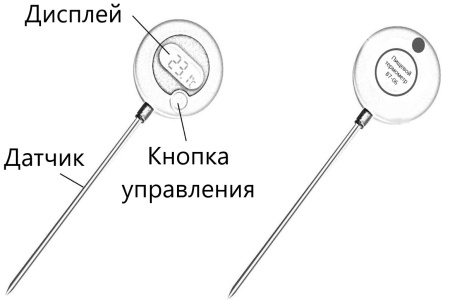 Термометр электронный пищевой В7-06 погружной (проникающий) с поворотным несъёмным датчиком штыревого исполнения и со встроенным магнитом с поверкой