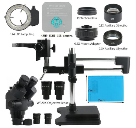 Стереоскопический тринокулярный микроскоп Eakins STL с камерой 48 Мп