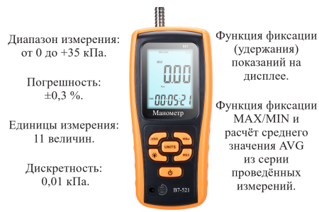 Манометр избыточного давления газа, жидкости и пара цифровой В7-521