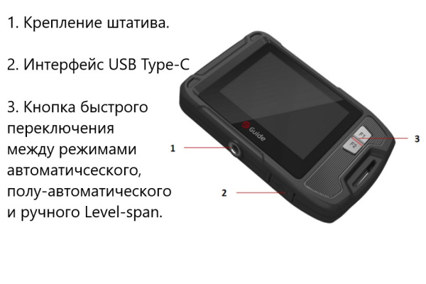 Тепловизор (класс IP54: водо-пыленепроницаемый, ударопрочный) Guide P120V с поверкой (матрица детектора 120*90, температура: -20...+400)