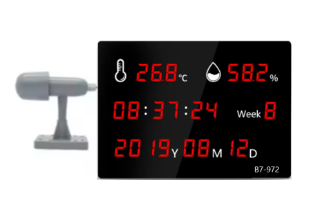 Термогигрометр В7-972E настенный цифровой, зонд внешний для улицы с поверкой