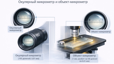 Объект-микрометр ОМ-1 для микроскопа с поверкой (рабочий эталон 1-го разряда)