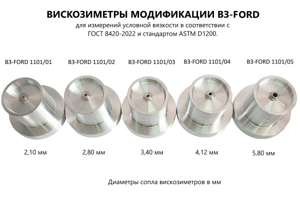 Вискозиметры проточные чашечные ВЗ модификации ВЗ-FORD