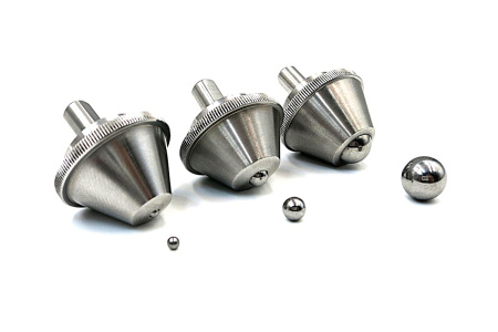 Наконечники шариковые 2,5 - 5 и 10 мм с разъёмной оправкой к твердомерам Бринелля и сменные твердосплавные шарики