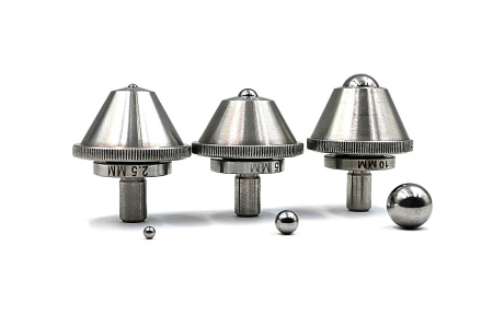 Наконечники шариковые 2,5 - 5 и 10 мм с разъёмной оправкой к твердомерам Бринелля и сменные стальные шарики