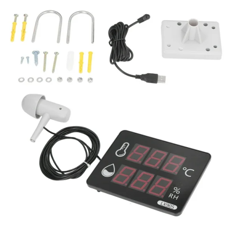 Термогигрометр В7-975E цифровой, зонд внешний для улицы с поверкой