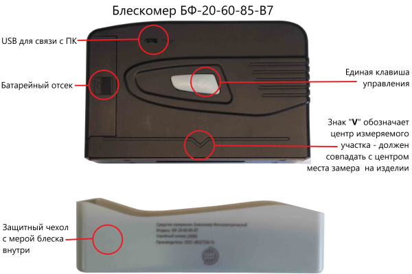 БФ-20-60-85-В7 блескомер фотоэлектрический трёхугловой 20°/20°, 60°/60°, 85°/85°