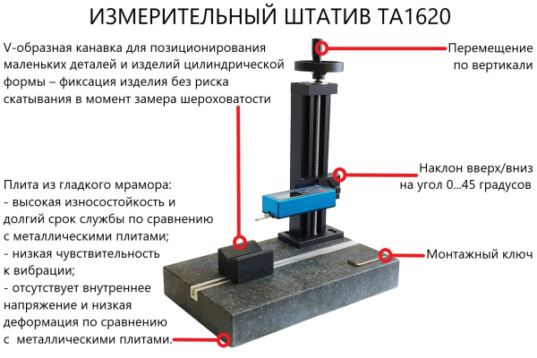 Измерительный штатив ТА1620 с мраморной плитой для ИШП-210/TR-200/210/220 - Возможности устройства