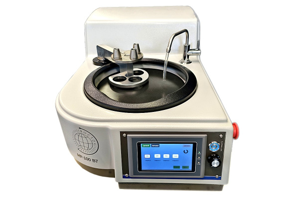 MP-100 В-7 шлифовально-полировальный станок (250 мм) с держателем, лабораторный металлографический