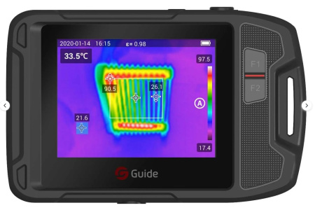 Тепловизор (класс IP54: водо-пыленепроницаемый, ударопрочный) Guide P120V с поверкой (матрица детектора 120*90, температура: -20...+400)