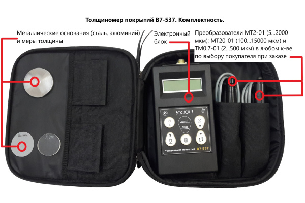Толщиномер покрытий В7-537 с одним преобразователем ТМ2-01 с поверкой